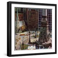 "Monument Circle," October 28, 1961-John Falter-Framed Giclee Print