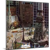 "Monument Circle," October 28, 1961-John Falter-Mounted Giclee Print