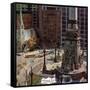 "Monument Circle," October 28, 1961-John Falter-Framed Stretched Canvas