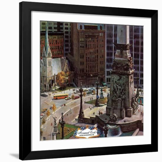 "Monument Circle," October 28, 1961-John Falter-Framed Giclee Print