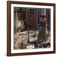 "Monument Circle," October 28, 1961-John Falter-Framed Giclee Print