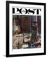 "Monument Circle," Saturday Evening Post Cover, October 28, 1961-John Falter-Framed Giclee Print