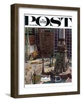 "Monument Circle," Saturday Evening Post Cover, October 28, 1961-John Falter-Framed Giclee Print