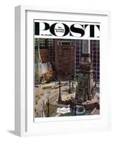 "Monument Circle," Saturday Evening Post Cover, October 28, 1961-John Falter-Framed Giclee Print