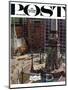 "Monument Circle," Saturday Evening Post Cover, October 28, 1961-John Falter-Mounted Giclee Print