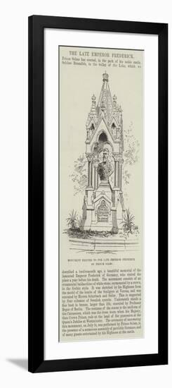 Monument Erected to the Late Emperor Frederick by Prince Solms-null-Framed Giclee Print