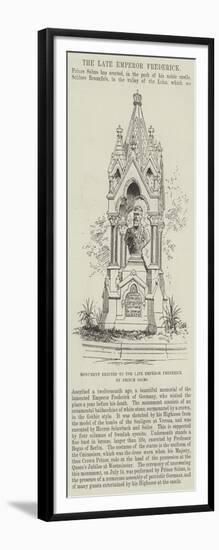 Monument Erected to the Late Emperor Frederick by Prince Solms-null-Framed Giclee Print