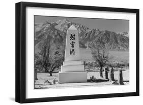 Monument in Cemetery-Ansel Adams-Framed Art Print