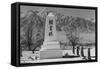 Monument in Cemetery-Ansel Adams-Framed Stretched Canvas