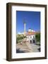 Monument in Mierove Square and Trencin Castle, Trencin, Trencin Region, Slovakia, Europe-Ian Trower-Framed Photographic Print