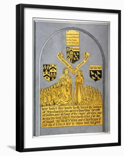 Monument in the Church of St Andrew Undershaft, Leadenhall Street, London, C1820-null-Framed Giclee Print