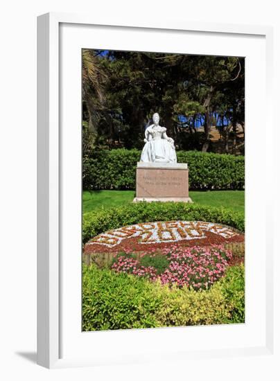 Monument of Queen Margherita of Savoy at the Seafront Promenade in Bordighera, Italy-null-Framed Art Print