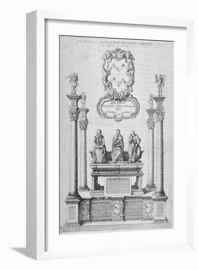 Monument of Sir John Woolley in Old St Paul's Cathedral, City of London, 1656-Wenceslaus Hollar-Framed Giclee Print