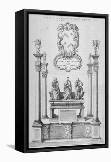Monument of Sir John Woolley in Old St Paul's Cathedral, City of London, 1656-Wenceslaus Hollar-Framed Stretched Canvas