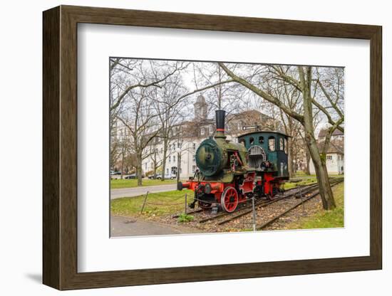 Monument of Steam Locomotive in Karlsruhe Institute of Technology, Germany-Leonid Andronov-Framed Photographic Print