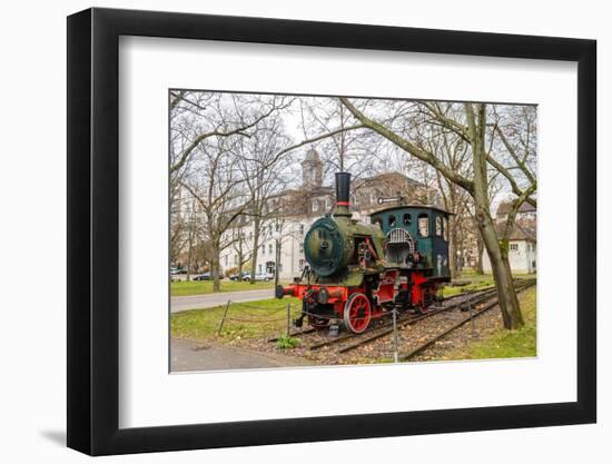Monument of Steam Locomotive in Karlsruhe Institute of Technology, Germany-Leonid Andronov-Framed Photographic Print