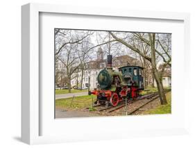 Monument of Steam Locomotive in Karlsruhe Institute of Technology, Germany-Leonid Andronov-Framed Photographic Print