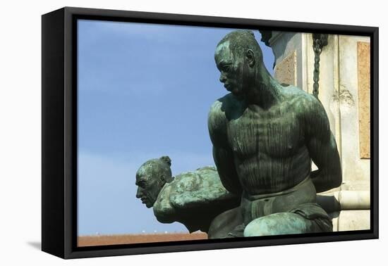 Monument of the Four Moors, Detail of the Sculptural Group, Micheli Square-Pietro Tacca-Framed Stretched Canvas