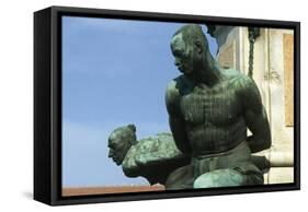 Monument of the Four Moors, Detail of the Sculptural Group, Micheli Square-Pietro Tacca-Framed Stretched Canvas