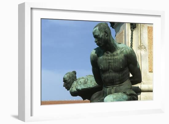 Monument of the Four Moors, Detail of the Sculptural Group, Micheli Square-Pietro Tacca-Framed Giclee Print