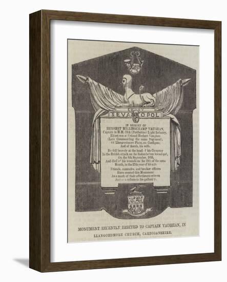 Monument Recently Erected to Captain Vaughan, in Llangoedmore Church, Cardiganshire-null-Framed Giclee Print