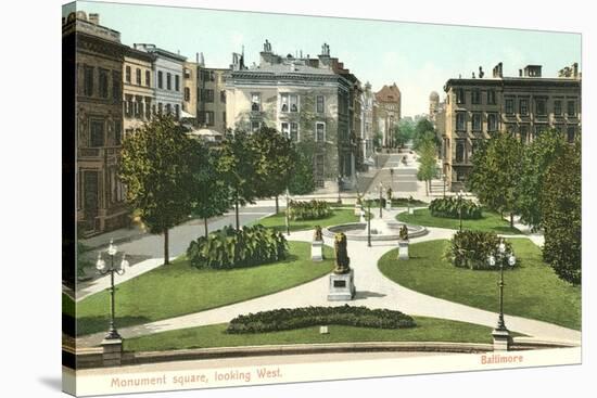 Monument Square, Baltimore-null-Stretched Canvas