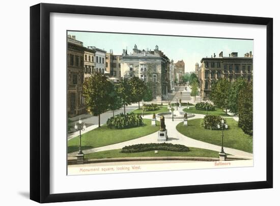 Monument Square, Baltimore-null-Framed Art Print