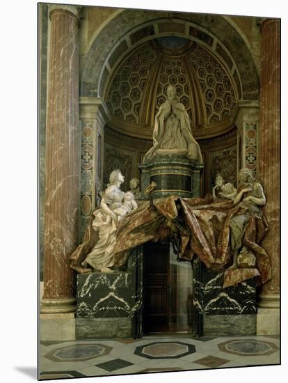 Monument to Alexander VII in the North Transept, 1672-78-Giovanni Lorenzo Bernini-Mounted Giclee Print