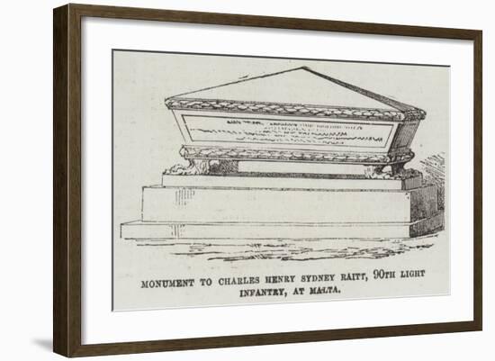 Monument to Charles Henry Sydney Raitt, 90th Light Infantry, at Malta-null-Framed Giclee Print