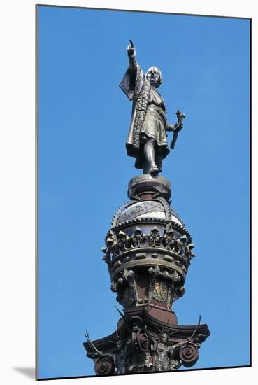 Monument to Christopher Columbus, Barcelona, Catalonia, Spain-null-Mounted Giclee Print