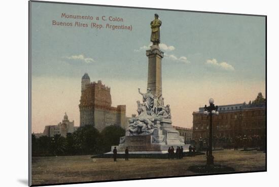 Monument to Christopher Columbus in Buenos Aires, Argentina-null-Mounted Giclee Print