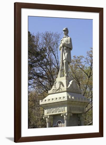 Monument to Civil War Soldiers from Michigan Who Died in the Battle of Shiloh-null-Framed Giclee Print