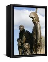 Monument to Explorers Lewis and Clark, St. Charles, Missouri-Walter Bibikow-Framed Stretched Canvas