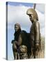 Monument to Explorers Lewis and Clark, St. Charles, Missouri-Walter Bibikow-Stretched Canvas