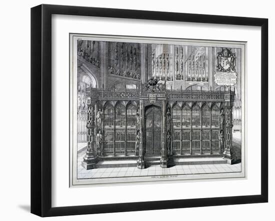 Monument to Henry VII and Queen Elizabeth in the King's Chapel, Westminster Abbey, London, 1665-Wenceslaus Hollar-Framed Giclee Print