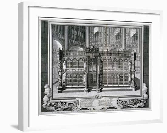 Monument to Henry VII and Queen Elizabeth in the King's Chapel, Westminster Abbey, London, 1735-George Vertue-Framed Giclee Print