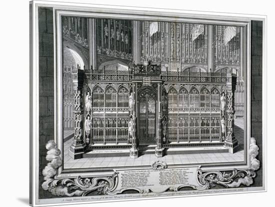 Monument to Henry VII and Queen Elizabeth in the King's Chapel, Westminster Abbey, London, 1735-George Vertue-Stretched Canvas