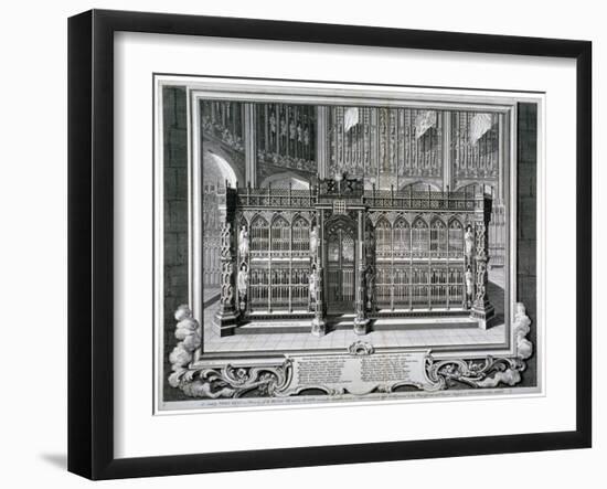 Monument to Henry VII and Queen Elizabeth in the King's Chapel, Westminster Abbey, London, 1735-George Vertue-Framed Giclee Print