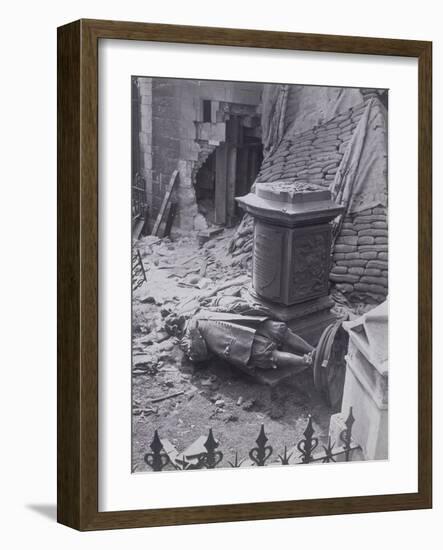 Monument to John Milton and Part of St Giles Without Cripplegate after Bomb Damage, C1940-null-Framed Photographic Print