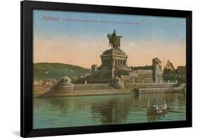 Monument to Kaiser Wilhelm I, Koblenz. Postcard Sent in 1913-German photographer-Framed Giclee Print