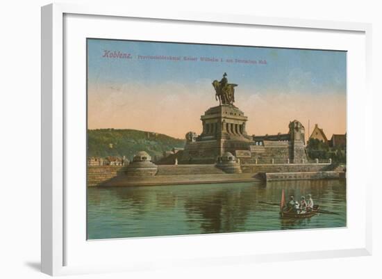 Monument to Kaiser Wilhelm I, Koblenz. Postcard Sent in 1913-German photographer-Framed Giclee Print