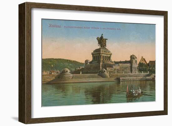 Monument to Kaiser Wilhelm I, Koblenz. Postcard Sent in 1913-German photographer-Framed Giclee Print