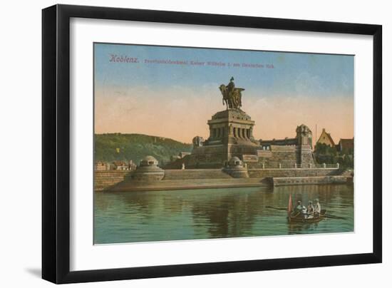 Monument to Kaiser Wilhelm I, Koblenz. Postcard Sent in 1913-German photographer-Framed Giclee Print
