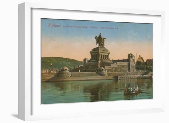 Monument to Kaiser Wilhelm I, Koblenz. Postcard Sent in 1913-German photographer-Framed Giclee Print