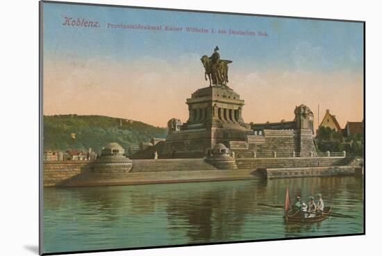 Monument to Kaiser Wilhelm I, Koblenz. Postcard Sent in 1913-German photographer-Mounted Giclee Print