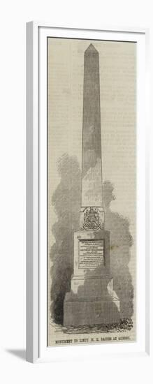 Monument to Lieutenant H E Baines at Quebec-null-Framed Giclee Print
