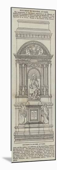 Monument to Moliere, at Paris-null-Mounted Giclee Print