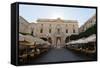 Monument to Queen Victoria and an Outdoor Cafe in Republic Square-Eleanor Scriven-Framed Stretched Canvas