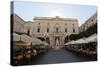 Monument to Queen Victoria and an Outdoor Cafe in Republic Square-Eleanor Scriven-Stretched Canvas