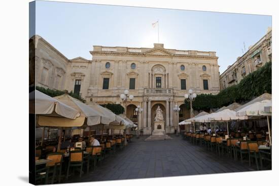 Monument to Queen Victoria and an Outdoor Cafe in Republic Square-Eleanor Scriven-Stretched Canvas